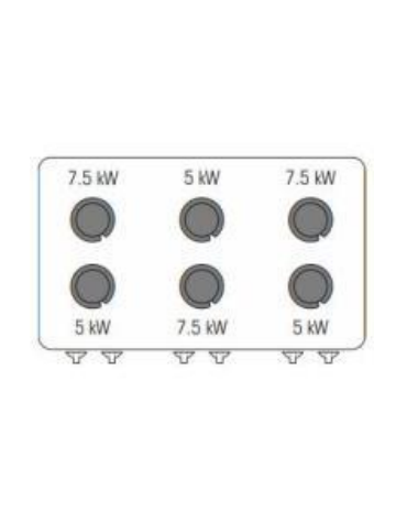 Cucina a gas 6 fuochi su vano aperto, potenza fuochi aperti 2x7,2kw+2x3,3kw+2x4,5kw - griglie in ghisa - cm 120x70x90h