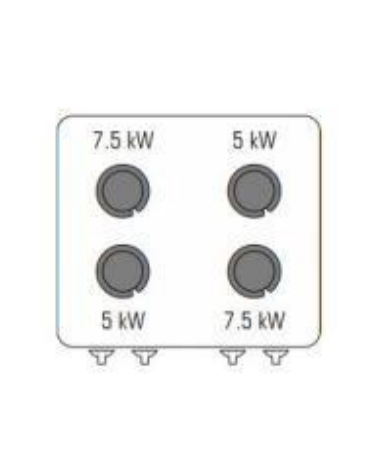 Cucina a gas ermetica 4 fuochi, potenza 2x5kw+2x7,5kw - su forno elettrico ventilato GN 1/1 - cm 80x70x90h