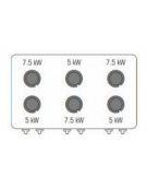 Cucina a gas ermetica 6 fuochi, 3x5kw + 3x7,5kw - su forno a gas statico GN 2/1, camera cm 57,5x65x30 - cm 120x70x90h