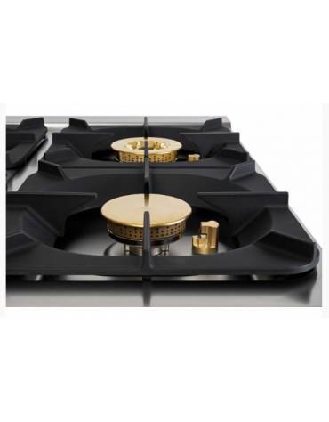 Cucina a gas ermetica 6 fuochi, potenza 3x5kw + 3x7,5kw, su forno elettrico statico GN 2/1, camera cm 57,5x65x30 - cm 120x70x90h