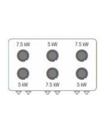 Cucina a gas 6 fuochi, forno elett. vent. GN 1/1, fuochi aperti 2x3,3+2x4,5+2x7,2kw - cam. forno cm 57,5x51,5x30 - cm 120x70x90h