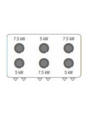 Cucina a gas 6 fuochi, forno a gas, fuochi aperti 2x7,2kw+2x3,3kw+2x4,5kw - cam. forno cm 92,5x63x30 - cm 120x70x90h