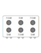 Cucina a gas 6 fuochi, forno elettrico, fuochi aperti 2x7,2kw+2x3,3kw+2x4,5kw - cam. forno cm 92,5x63x30 - cm 120x70x90h