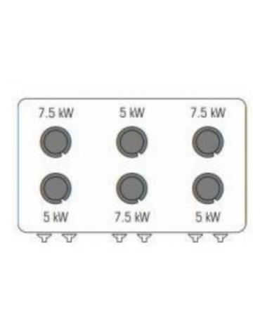 Cucina a gas 6 fuochi, forno elettrico, fuochi aperti 2x7,2kw+2x3,3kw+2x4,5kw - cam. forno cm 92,5x63x30 - cm 120x70x90h