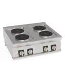 Cucina elettrica da banco trifase-10,4kw, 4 piastre cm Ø22 - cm 80x70x28h