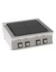 Cucina elettrica da banco, 4 piastre quadre complanari basculanti cm 30x30 - potenza tot. 12 Kw trifase - cm 80x70x28h