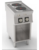 Cucina elettrica su vano aperto trifase-5,2kw  2 piastre Ø cm 22 - cm 40x70x90h