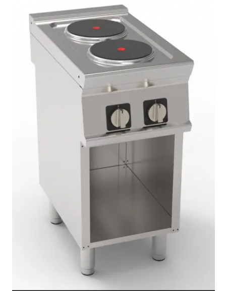 Cucina elettrica su vano aperto trifase-5,2kw  2 piastre Ø cm 22 - cm 40x70x90h