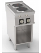 Cucina elettrica su vano aperto, 2 piastre ermetiche tonde diametro cm 22 - potenza tot. 5,2 Kw trifase - cm 40x70x90h