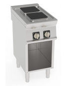 Cucina elettrica trifase-5,2kw, 2 piastre quadre cm 22x22, su vano aperto cm 33x57,4x39,5 - dim tot. cm 40x70x90h Cucina elettrica trifase-5,2kw, 2 piastre quadre cm 22x22, su vano aperto cm 33x57,4x39,5 - dim tot. cm 40x70x90h