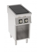 Cucina elettrica su vano aperto, 2 piastre quadre complanari basculanti cm 30x30 - potenza tot. 6 Kw trifase - cm 40x70x90h