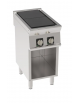 Cucina elettrica su vano aperto, 2 piastre quadre complanari basculanti cm 30x30 - potenza tot. 6 Kw trifase - cm 40x70x90h