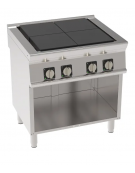 Cucina elettrica trifase-12kw, 4 piastre quadre basculanti cm 30x30 su vano aperto cm 73x57,4x39,5 - cm tot. 80x70x90h Cucina elettrica trifase-12kw, 4 piastre quadre basculanti cm 30x30 su vano aperto cm 73x57,4x39,5 - cm tot. 80x70x90h