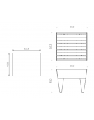 Panchina / sgabello senza schienale dal design elegante, con legno di pregio, finitura zincata verniciata - cm 59,5x58,3x45h