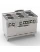 Cucina elettrica 6 piastre ermetiche tonde, su forno elettrico statico full size - potenza tot. 21,9Kw trifase - cm 120x70x90h