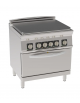Cucina tuttopiastra elettrica 4 zone cottura, su forno elettrico ventilato GN 1/1 - potenza tot. 13Kw trifase - cm 80x70x90h