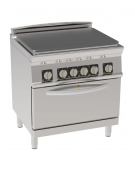 Cucina tuttopiastra elettrica 4 zone cottura, su forno elettrico statico GN2/1 - potenza tot. 13,3Kw trifase - cm 80x70x90h