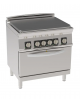 Cucina tuttopiastra elettrica 4 zone cottura, su forno elettrico statico GN2/1 - potenza tot. 13,3Kw trifase - cm 80x70x90h