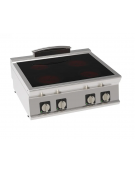 Piano cottura elettrico in vetroceramica da banco - 4 zone cottura - potenza tot. 8,6 Kw trifase - cm 80x70x28h