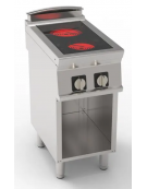 Piano di cottura elettrico trifase-4,3kw, con 2 piani di cottura in vetroceramica su vano aperto - cm 40x70x90h