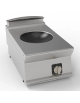 Piano di cottura elettrico ad induzione Wok in acciaio inox AISI 304 da banco, 1 zona cottura - 5 Kw trifase - cm 40x70x28h