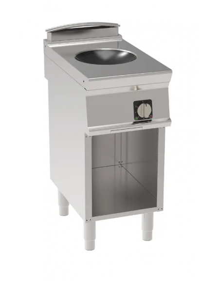 Cucina ad induzione Wok su vano aperto, trifase-5kw, con 1 piano di cottura - cm 40x70x90h