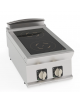 Piano cottura elettrico ad induzione da banco in acciaio inox, 2 zone di cottura - potenza tot. 7Kw trifase - cm 40x70x28h
