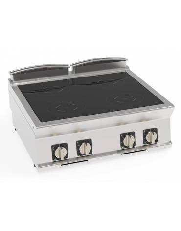 Cucina ad induzione da banco trifase-14kw, 4 zone di cottura - Adatta a pentole fondo liscio - cm 80x70x28h