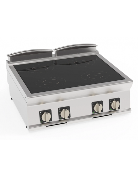 Cucina ad induzione da banco trifase-14kw, 4 zone di cottura - Adatta a pentole fondo liscio - cm 80x70x28h