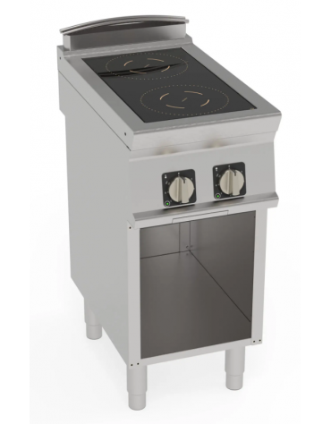 Cucina ad induzione su vano aperto, trifase-7kw, con 2 piani di cottura - Adatta a pentole fondo liscio - cm 40x70x90
