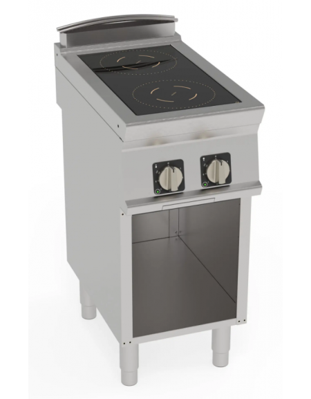 Cucina ad induzione su vano aperto, trifase-7kw, con 2 piani di cottura - Adatta a pentole fondo liscio - cm 40x70x90