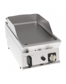 Fry top a gas da banco, 7 kw, piastra liscia, consumo gas 0,74 m³/h - sup. di cottura cm 35,3x56,4  - dim. 40x70x28h