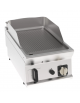Fry-Top a gas da banco, 1 zona cottura, piastra rigata cm 35,3x56,4, potenza gas Kw 7 - cm 40x70x28h