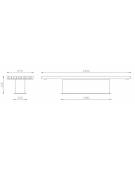 Panchina piana, elegante, con seduta in legno di pino con finitura zincata verniciata - cm 230x55x45h