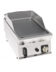 Fry-Top a gas da banco, 1 zona cottura, piastra rigata cromata spazzolata cm 35,3x56,4, potenza gas Kw 7 - cm 40x70x28h