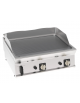 Fry-Top a gas da banco, 2 zone cottura, piastra rigata cromata spazzolata cm 74,8x56,4, potenza gas Kw 14 - cm 80x70x28h