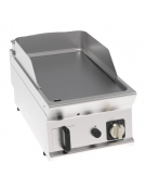 Fry top a gas da banco, 7 kw, piastra liscia cromata con finitura spazzolata - zona di cottura cm 35,3x56,4 - cm 40x70x28h