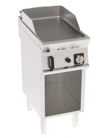 Fry-Top a gas su vano aperto, 1 zona cottura, piastra liscia cm 35,3x56,4, potenza gas Kw 7 - cm 40x70x90h