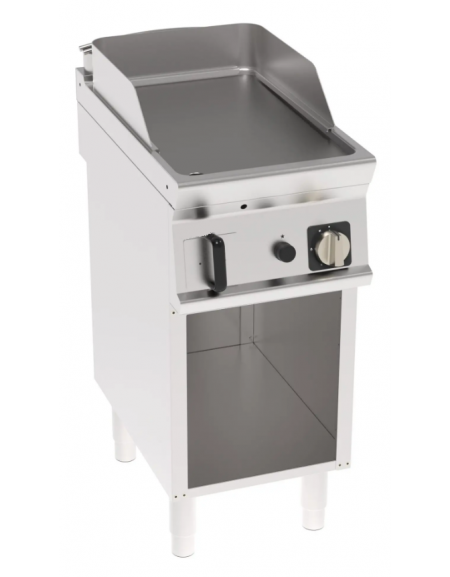 Fry-Top a gas su vano aperto, 1 zona cottura, piastra liscia cm 35,3x56,4, potenza gas Kw 7 - cm 40x70x90h