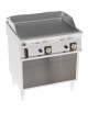 Fry-Top a gas da banco, 2 zone cottura, piastra rigata cromata spazzolata cm 74,8x56,4, potenza gas Kw 14 - cm 80x70x90h