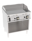 Fry-Top a gas su vano aperto, 2 zone cottura, piastra liscia cromata cm 74,8x56,4, potenza gas Kw 14 - cm 80x70x90h Fry-Top a gas su vano aperto, 2 zone cottura, piastra liscia cromata cm 74,8x56,4, potenza gas Kw 14 - cm 80x70x90h