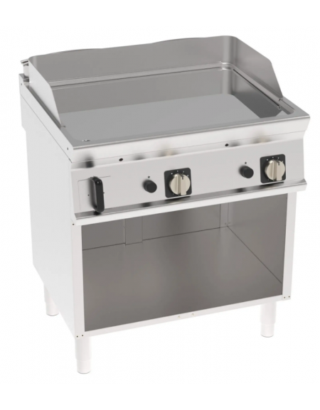 Fry-Top a gas su vano aperto, 2 zone cottura, piastra liscia cromata cm 74,8x56,4, potenza gas Kw 14 - cm 80x70x90h Fry-Top a gas su vano aperto, 2 zone cottura, piastra liscia cromata cm 74,8x56,4, potenza gas Kw 14 - cm 80x70x90h