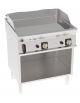 Fry-Top a gas su vano aperto, 2 zone cottura, piastra liscia cromata cm 74,8x56,4, potenza gas Kw 14 - cm 80x70x90h