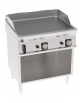 Fry-Top a gas su vano aperto, 2 zone cottura, piastra liscia cromata spazzolata cm 74,8x56,4, potenza gas Kw 14 - cm 80x70x90h