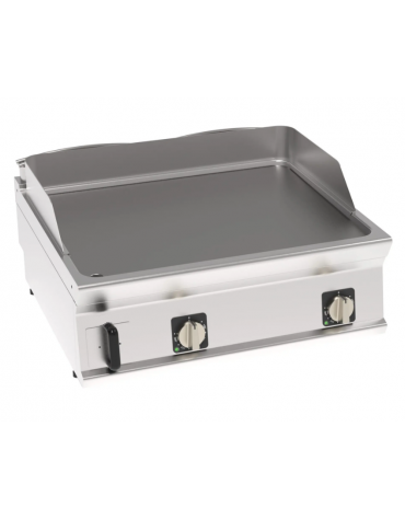 Fry-Top elettrico da banco - piastra liscia, zona cottura cm 74,8x56,4 - trifase Kw 7,8 - cm 80x70x28h