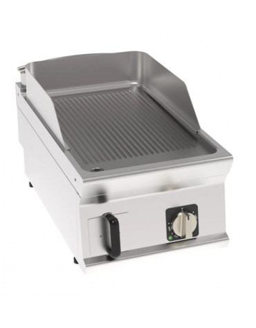 Fry-Top elettrico da banco - piastra rigata, zona cottura cm 35,3x56,4 - trifase Kw 3,9 - cm 40x70x28h