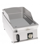 Fry-Top elettrico da banco, 1 zona cottura, piastra liscia cromata cm 35,3x56,4, trifase Kw 3,9 - cm 40x70x28h