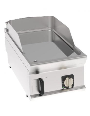 Fry-Top elettrico da banco, 1 zona cottura, piastra liscia cromata cm 35,3x56,4, trifase Kw 3,9 - cm 40x70x28h