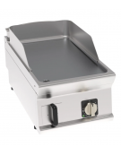 Fry top elettrico da banco, 3,9 kw, piastra singola liscia cromata spazzolata - zona di cottura cm 35,3x56,4 - cm 40x70x28h