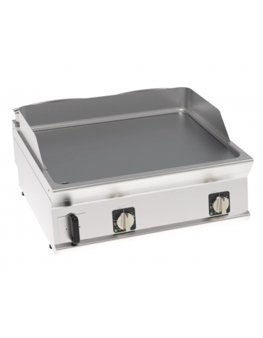 Fry-Top elettrico da banco - piastra liscia cromata, zona cottura cm 74,8x56,4 - trifase Kw 7,8 - cm 80x70x28h